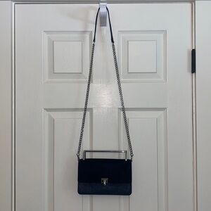 Botkier Lennox Small Crossbody Leather Metal Handle Handbag Navy
